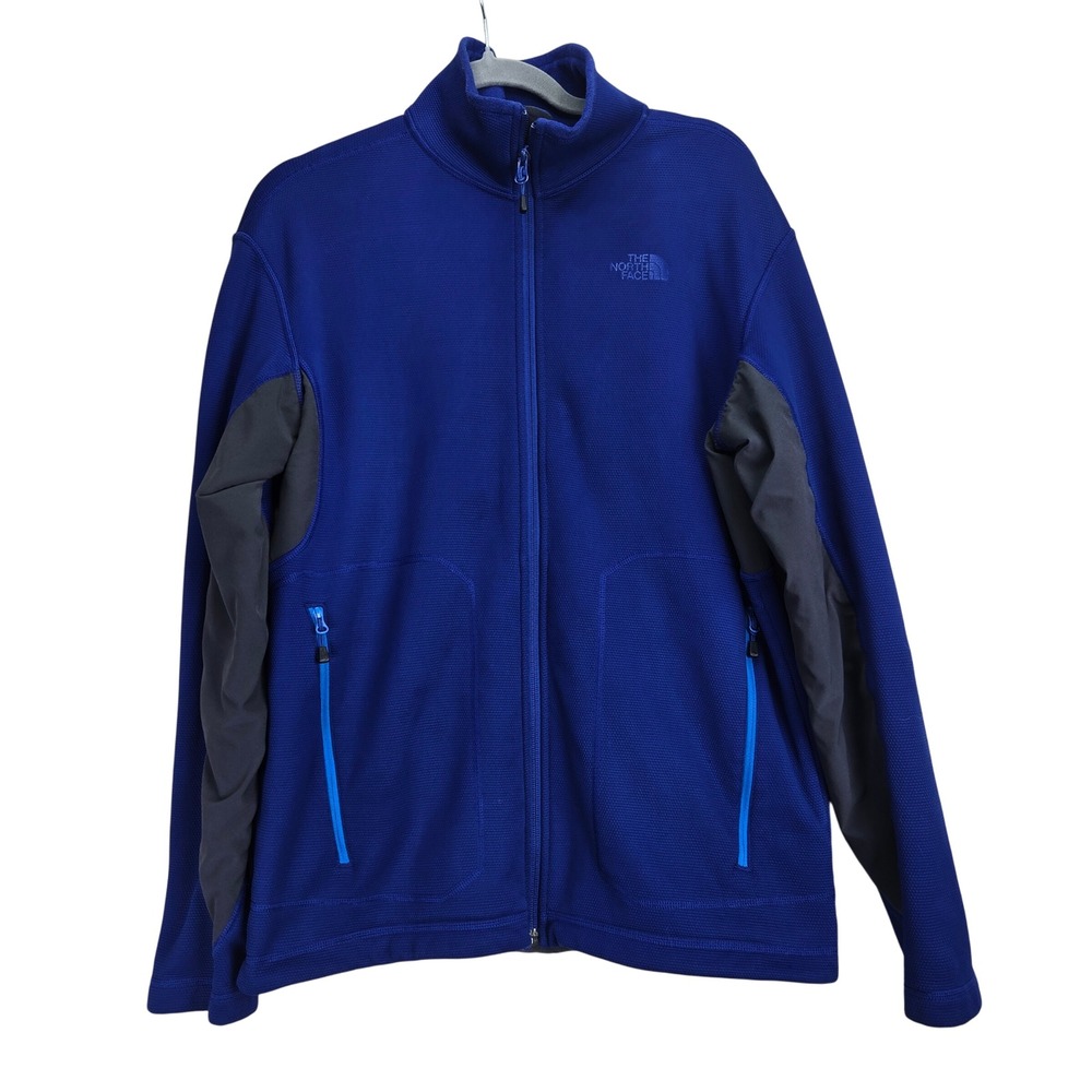 The‎ North Face Mens Full Zip Jacket Medium Blue Gray Fleece Athletic Outdoors